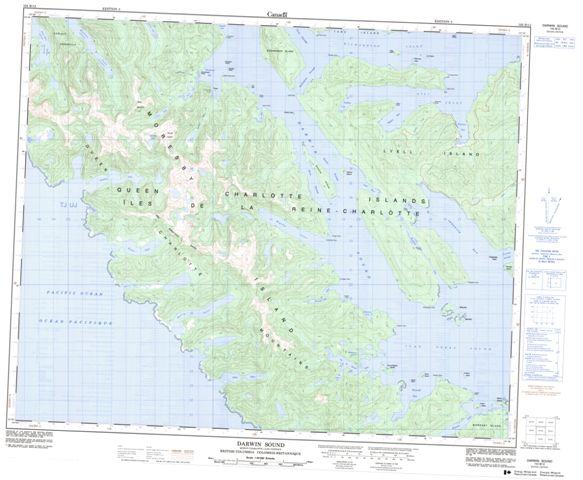 Darwin Sound Topographic Paper Map 103B12 at 1:50,000 scale