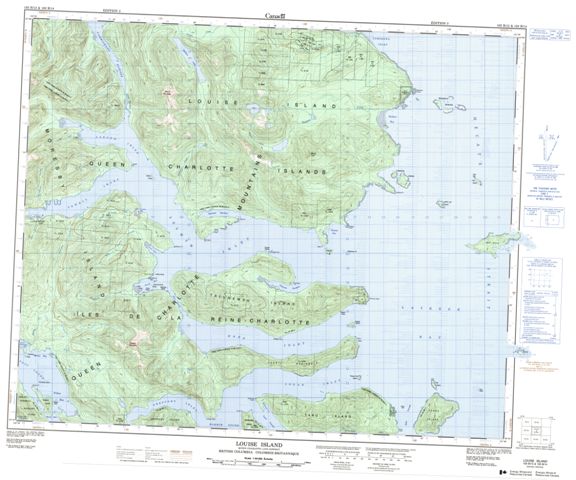 Louise Island Topographic Paper Map 103B13 at 1:50,000 scale