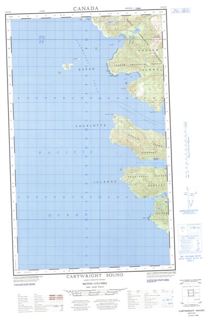Cartwright Sound Topographic Paper Map 103F02E at 1:50,000 scale