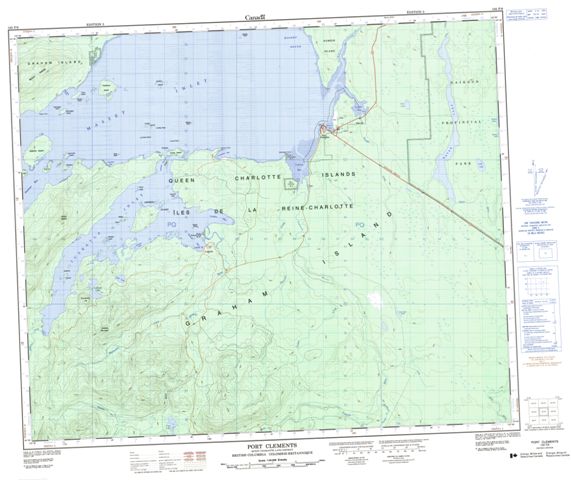 Port Clements Topographic Paper Map 103F09 at 1:50,000 scale