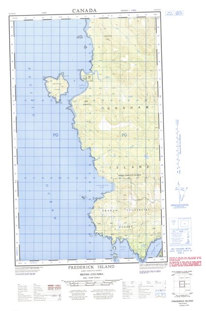 Frederick Island Topographic Paper Map 103F14E at 1:50,000 scale