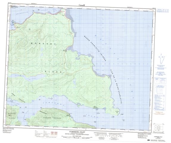 Cumshewa Inlet Topographic Paper Map 103G04 at 1:50,000 scale