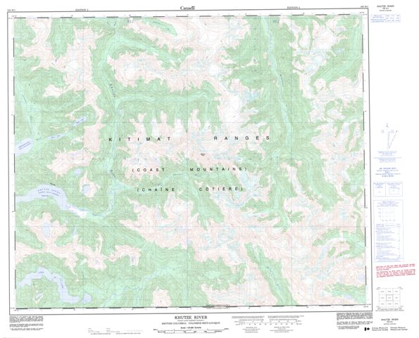Khutze River Topographic Paper Map 103H01 at 1:50,000 scale