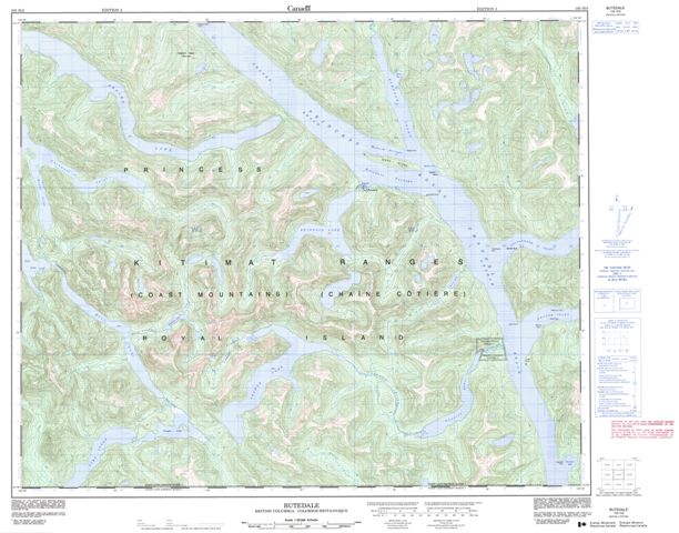 Butedale Topographic Paper Map 103H02 at 1:50,000 scale