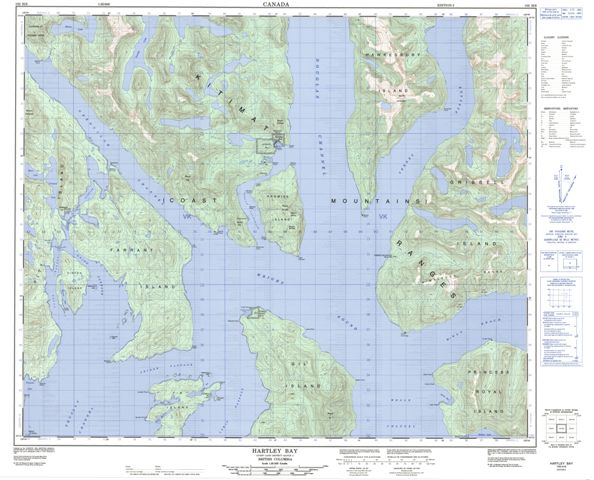 Hartley Bay Topographic Paper Map 103H06 at 1:50,000 scale