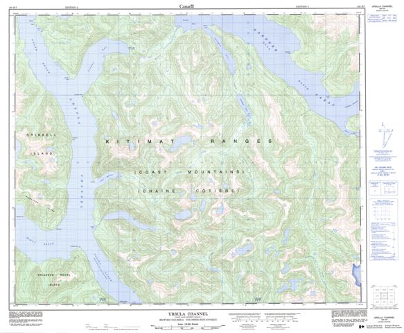 Ursula Channel Topographic Paper Map 103H07 at 1:50,000 scale