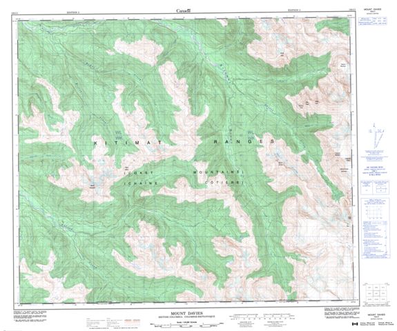 Mount Davies Topographic Paper Map 103I01 at 1:50,000 scale