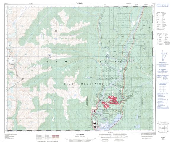 Kitimat Topographic Paper Map 103I02 at 1:50,000 scale