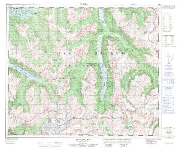 Alastair Lake Topographic Paper Map 103I03 at 1:50,000 scale