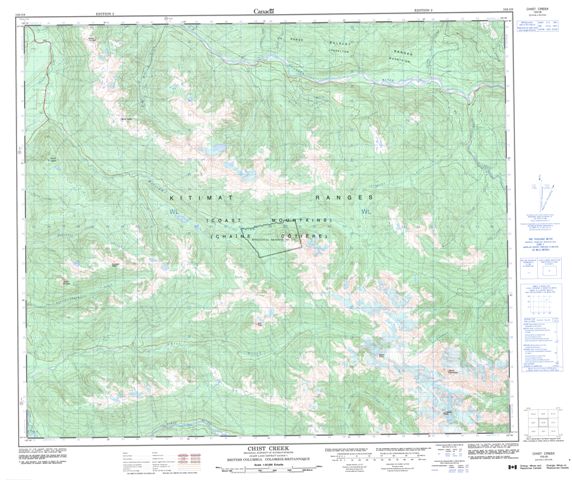 Chist Creek Topographic Paper Map 103I08 at 1:50,000 scale