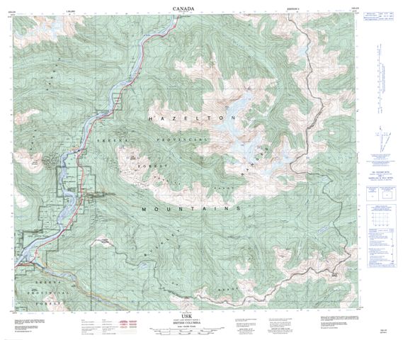 Usk Topographic Paper Map 103I09 at 1:50,000 scale