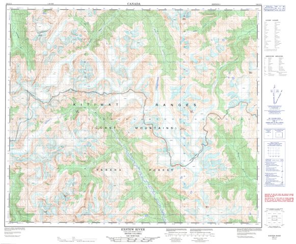 Exstew River Topographic Paper Map 103I11 at 1:50,000 scale