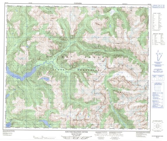 Khutzeymateen River Topographic Paper Map 103I12 at 1:50,000 scale