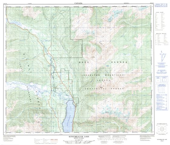 Kitsumkalum Lake Topographic Paper Map 103I15 at 1:50,000 scale