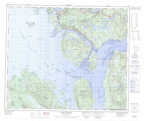 Port Edward Topographic Paper Map 103J01 at 1:50,000 scale