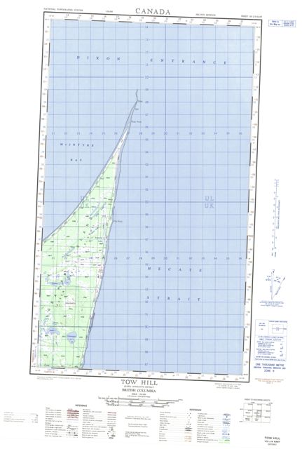 Tow Hill Topographic Paper Map 103J04E at 1:50,000 scale