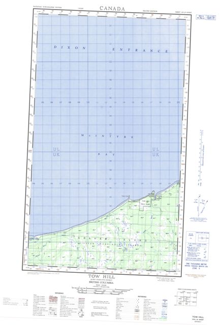 Tow Hill Topographic Paper Map 103J04W at 1:50,000 scale