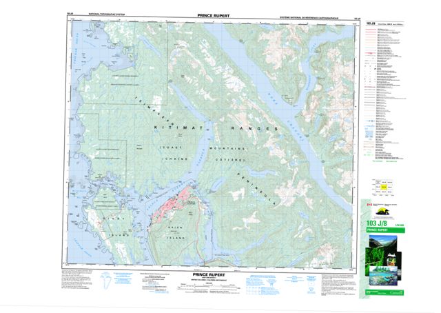 Prince Rupert Topographic Paper Map 103J08 at 1:50,000 scale