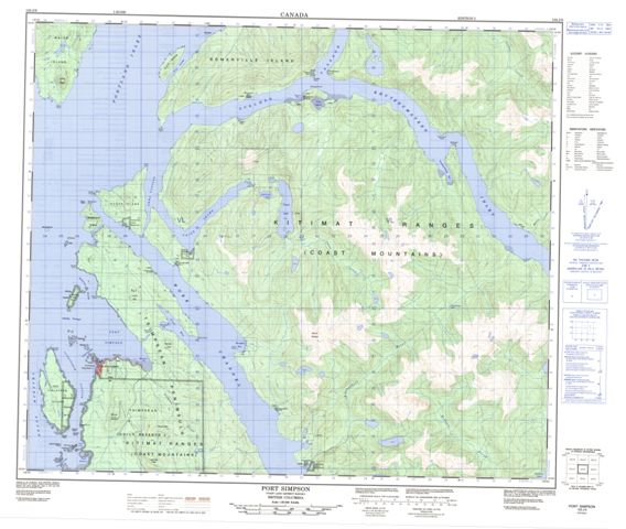 Port Simpson Topographic Paper Map 103J09 at 1:50,000 scale