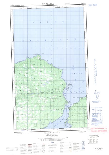 Jalun River Topographic Paper Map 103K02E at 1:50,000 scale