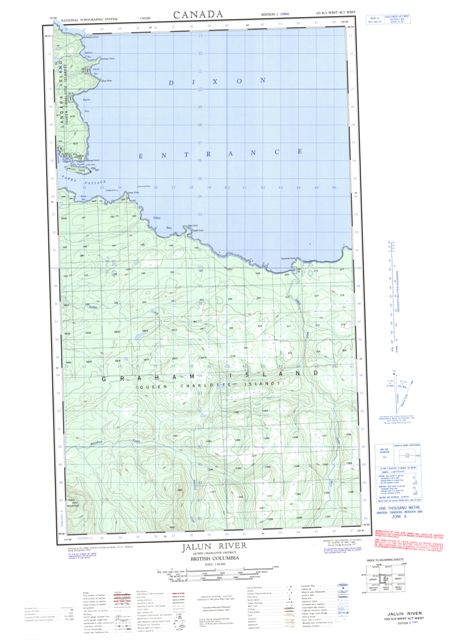 Jalun River Topographic Paper Map 103K02W at 1:50,000 scale