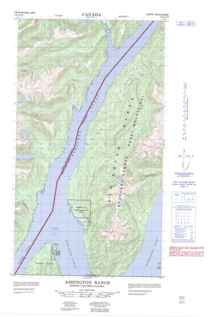 Ashington Range Topographic Paper Map 103O01E at 1:50,000 scale