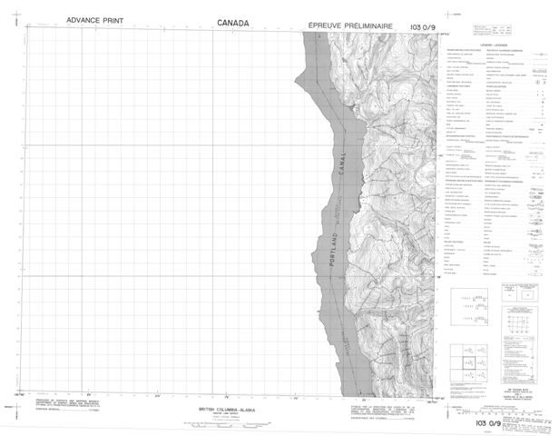 No Title Topographic Paper Map 103O09 at 1:50,000 scale