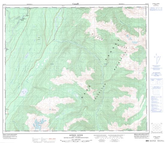 Kiteen River Topographic Paper Map 103P07 at 1:50,000 scale