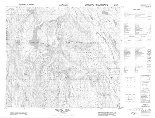 Kinskuch River Topographic Paper Map 103P11 at 1:50,000 scale