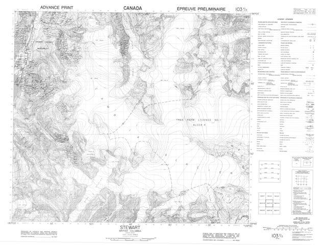 Stewart Topographic Paper Map 103P13 at 1:50,000 scale