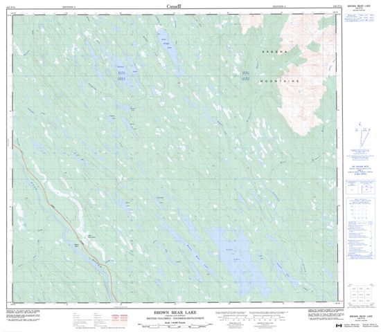 Brown Bear Lake Topographic Paper Map 103P15 at 1:50,000 scale