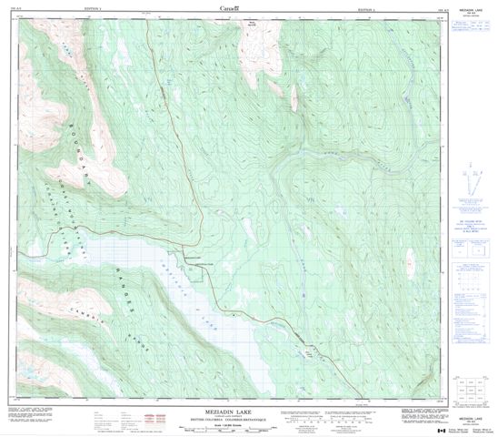 Meziadin Lake Topographic Paper Map 104A03 at 1:50,000 scale