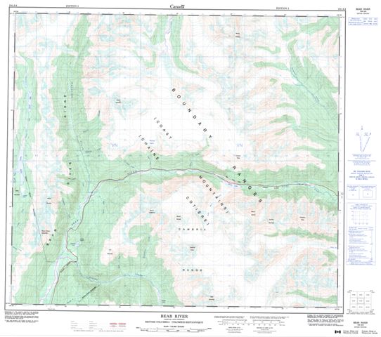 Bear River Topographic Paper Map 104A04 at 1:50,000 scale