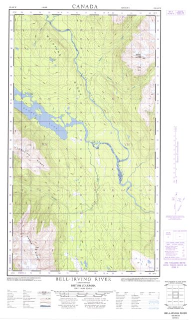 Bell-Irving River Topographic Paper Map 104A06W at 1:50,000 scale