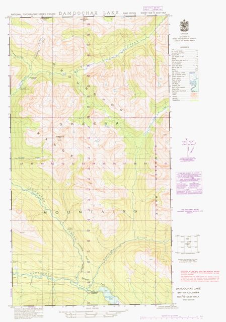 Damdochax Lake Topographic Paper Map 104A09E at 1:50,000 scale