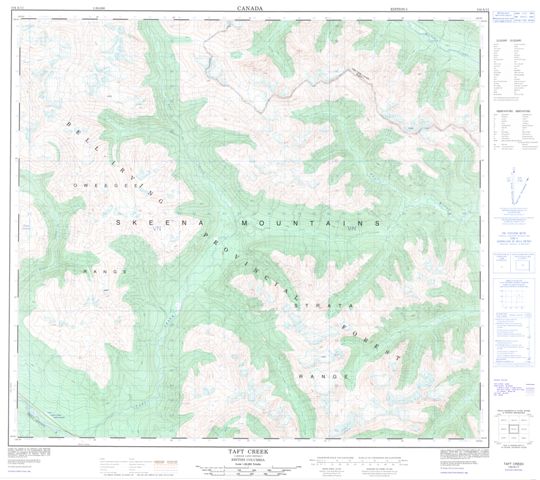 Taft Creek Topographic Paper Map 104A11 at 1:50,000 scale