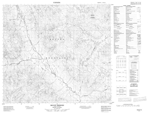 Mount Beirnes Topographic Paper Map 104A15 at 1:50,000 scale