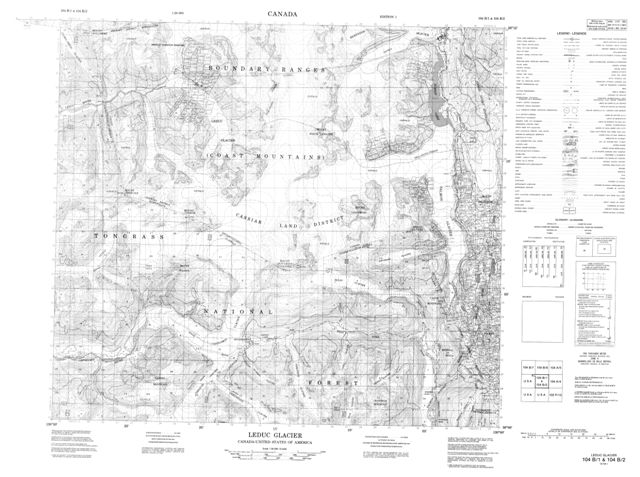 Leduc Glacier Topographic Paper Map 104B01 at 1:50,000 scale