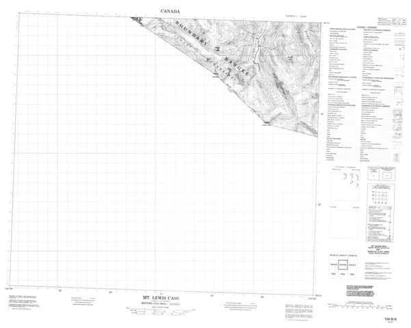Mt Lewis Cass Topographic Paper Map 104B06 at 1:50,000 scale