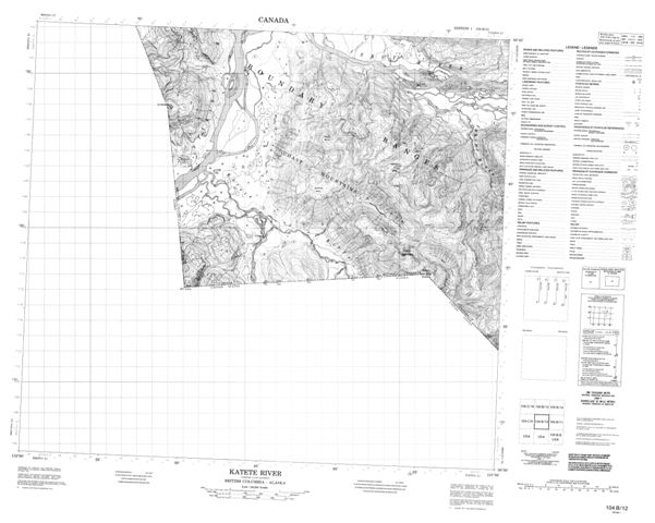 Katete River Topographic Paper Map 104B12 at 1:50,000 scale