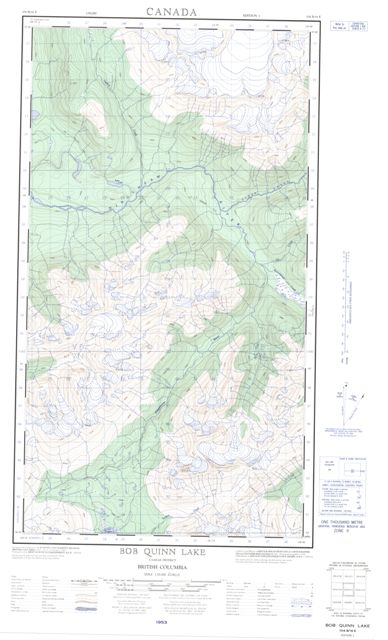 Bob Quinn Lake Topographic Paper Map 104B16E at 1:50,000 scale