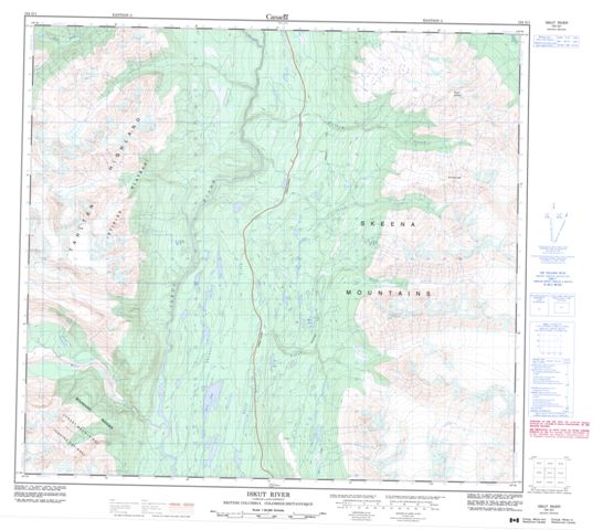 Iskut River Topographic Paper Map 104G01 at 1:50,000 scale