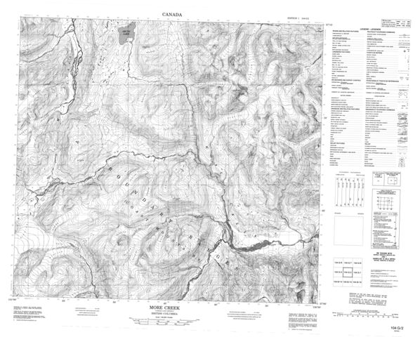 More Creek Topographic Paper Map 104G02 at 1:50,000 scale