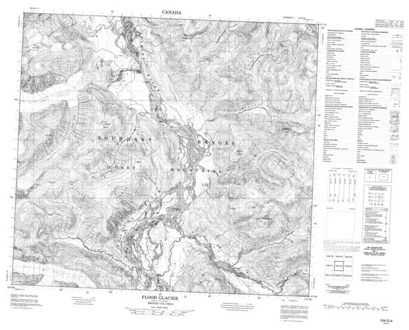 Flood Glacier Topographic Paper Map 104G04 at 1:50,000 scale
