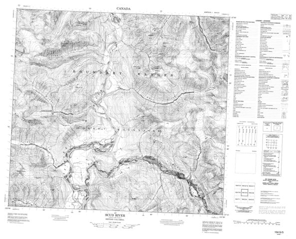 Scud River Topographic Paper Map 104G05 at 1:50,000 scale