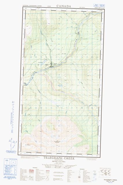 Telegraph Creek Topographic Paper Map 104G14E at 1:50,000 scale