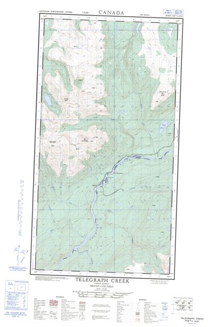 Telegraph Creek Topographic Paper Map 104G14W at 1:50,000 scale