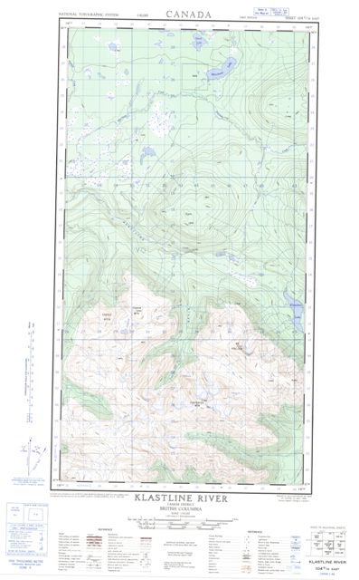 Klastline River Topographic Paper Map 104G16E at 1:50,000 scale