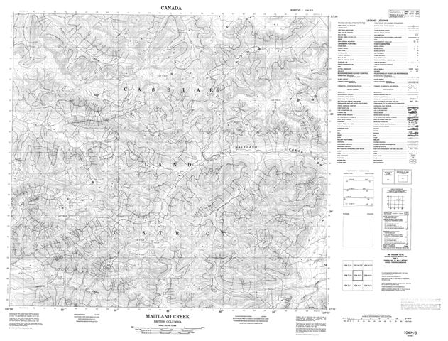 Maitland Creek Topographic Paper Map 104H05 at 1:50,000 scale