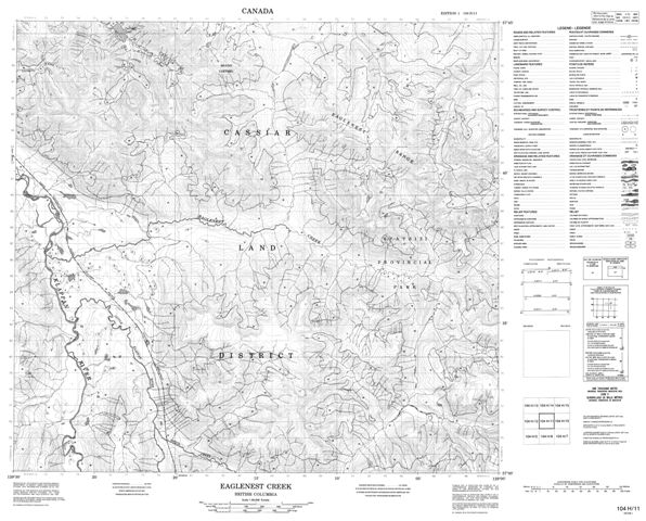 Eaglenest Creek Topographic Paper Map 104H11 at 1:50,000 scale